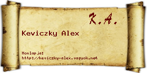 Keviczky Alex névjegykártya