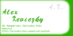 alex keviczky business card